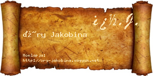 Őry Jakobina névjegykártya